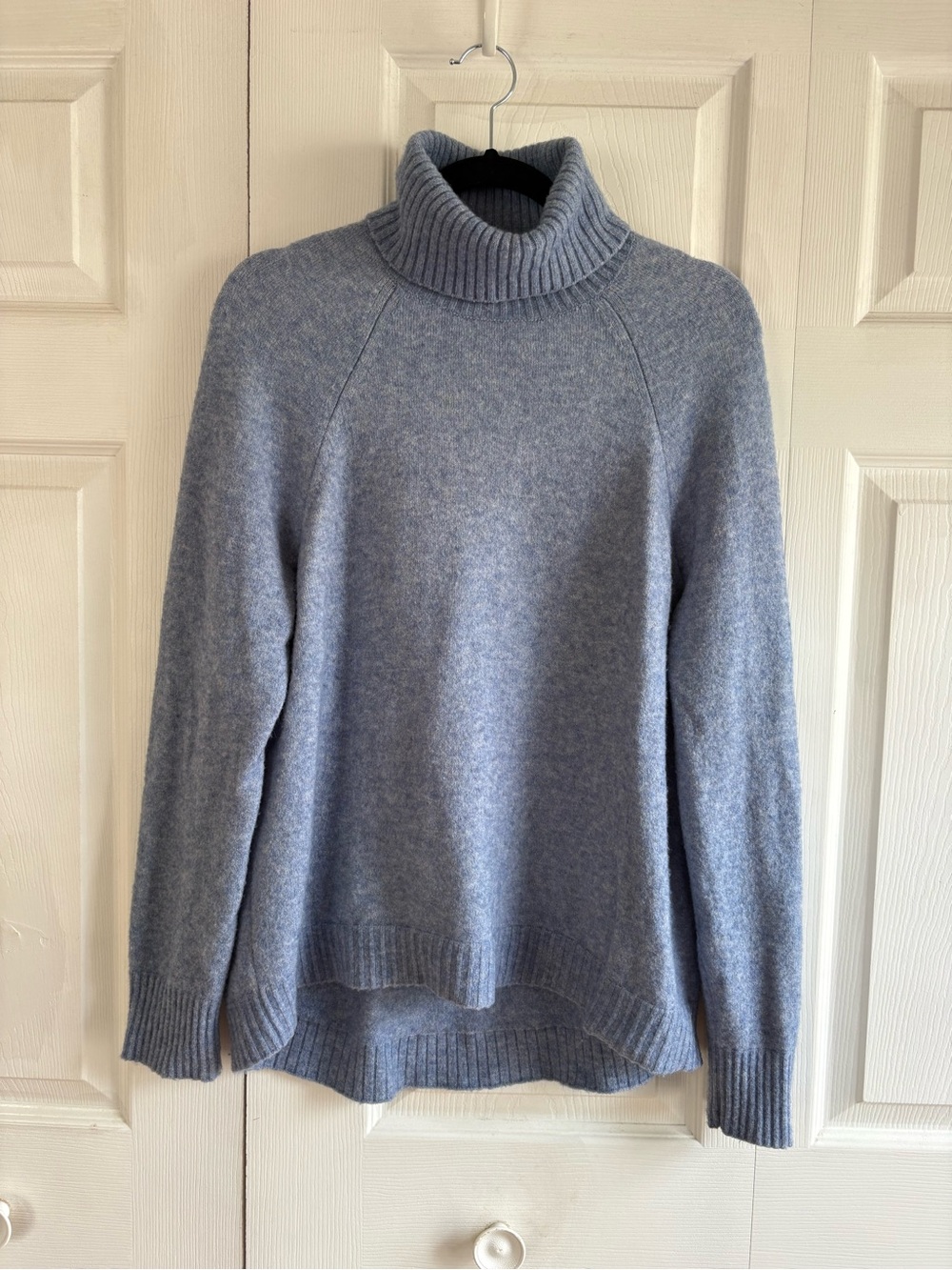 J.Crew Turtleneck Sweater Supersoft Yarn Wool Alpaca M Baby Blue Career Academia